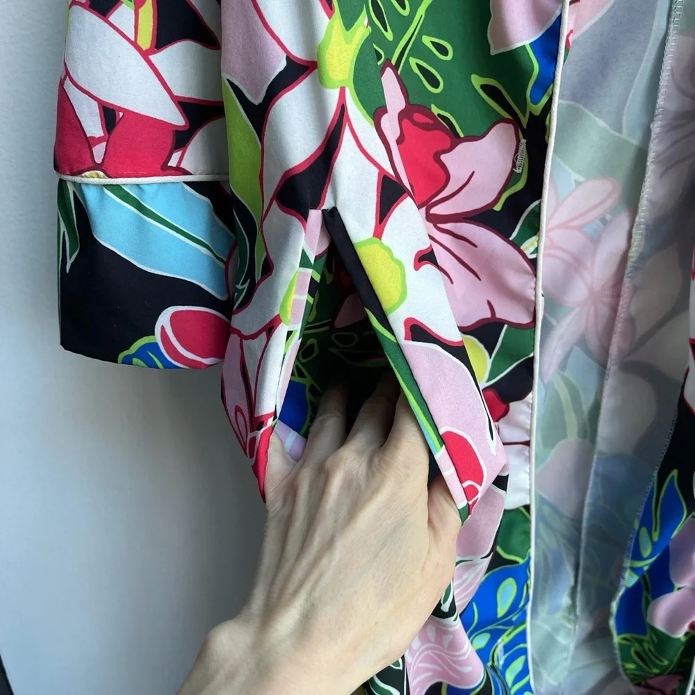 ZARA TROPICAL PRINT OVERSHIRT KIMONO Size S - Picture 7 of 10